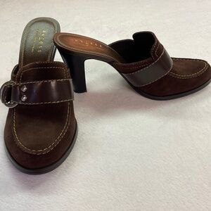 Axcess Geri A Liz Claiborne Company Heeled Mule Brown Size 7.5